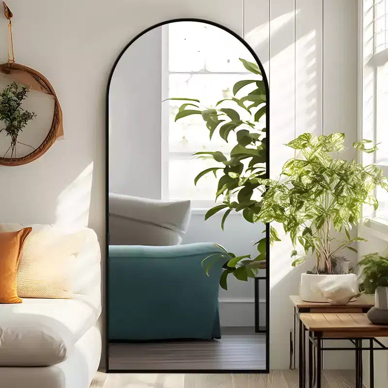 Specchio Moderno a Figura Intera con Cornice in Lega di Alluminio, Grande Specchio da Parete