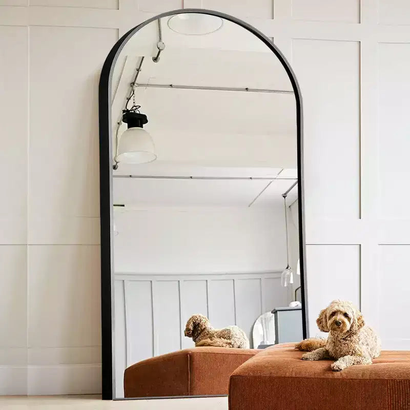 Specchio Moderno a Figura Intera con Cornice in Lega di Alluminio, Grande Specchio da Parete