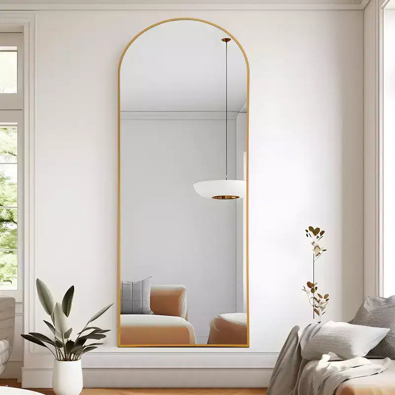 Specchio Moderno a Figura Intera con Cornice in Lega di Alluminio, Grande Specchio da Parete