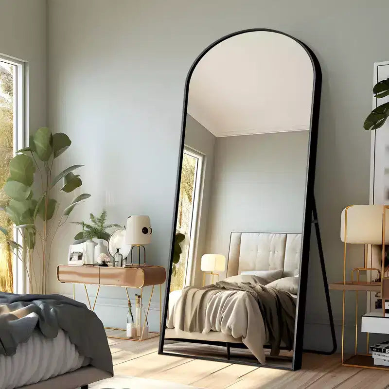 Specchio Moderno a Figura Intera con Cornice in Lega di Alluminio, Grande Specchio da Parete