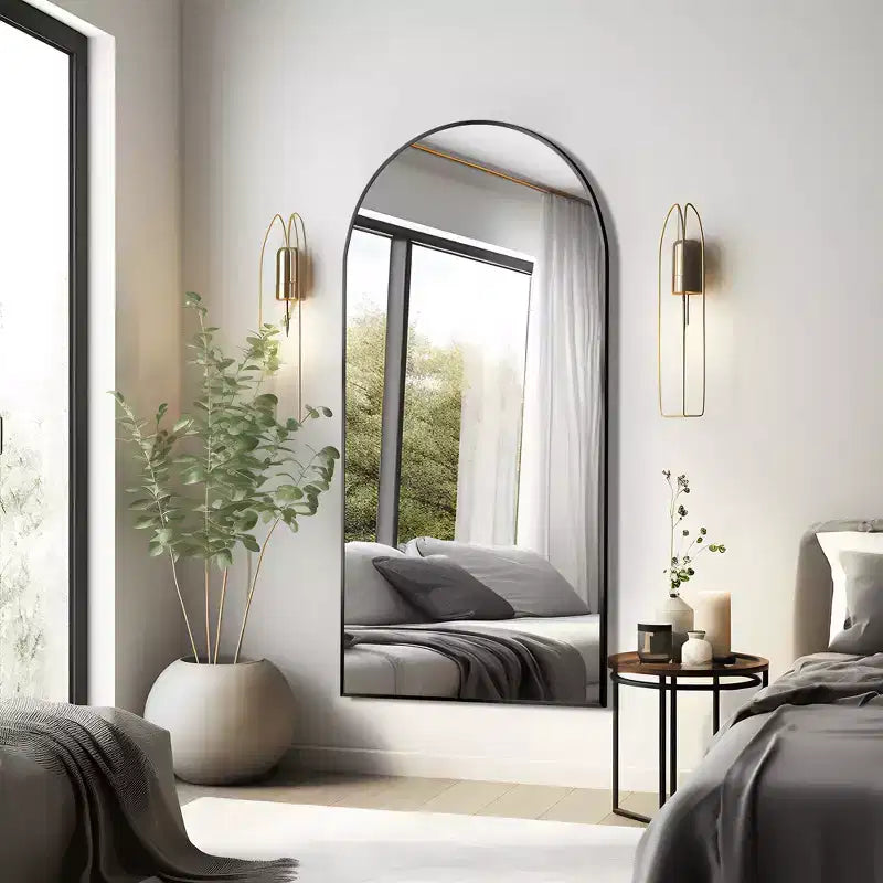 Specchio Moderno a Figura Intera con Cornice in Lega di Alluminio, Grande Specchio da Parete