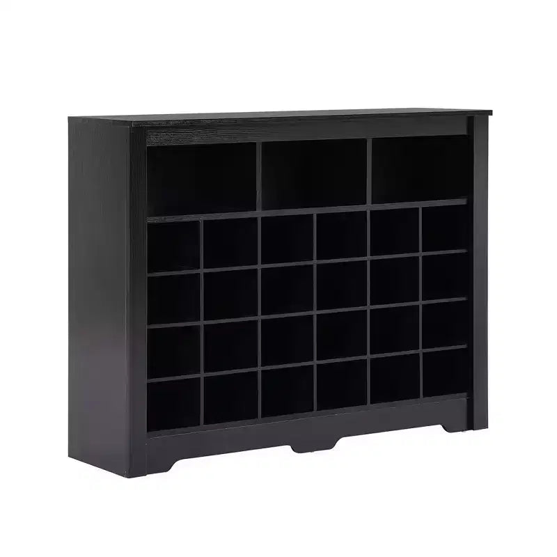 Moderna Console Scarpiera a 24 Scomparti, Mobile Scarpiera Autoportante, Scarpiera Organizzatore in Legno con Base Curva per Ingresso Corridoio Soggiorno