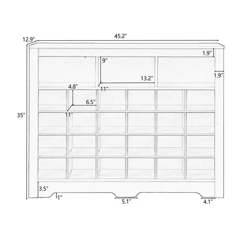 Moderna Console Scarpiera a 24 Scomparti, Mobile Scarpiera Autoportante, Scarpiera Organizzatore in Legno con Base Curva per Ingresso Corridoio Soggiorno